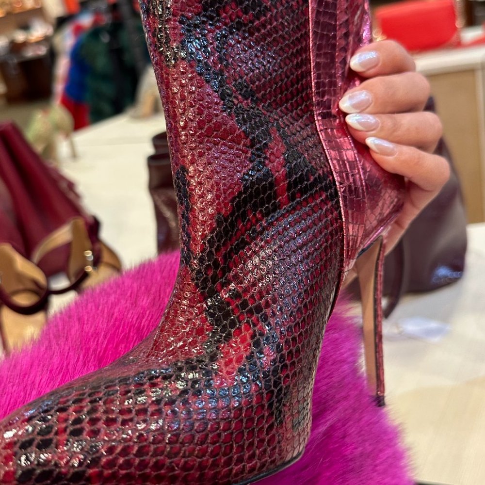Paris Texas Metallic Snakeskin-Embossed Booties EU 39 - Picture 4 of 11
